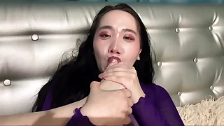 Asian cooky feet self licking
